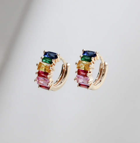 Crystal Link Huggie Earring