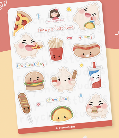 Chewy X Fast Food Sticker Sheet