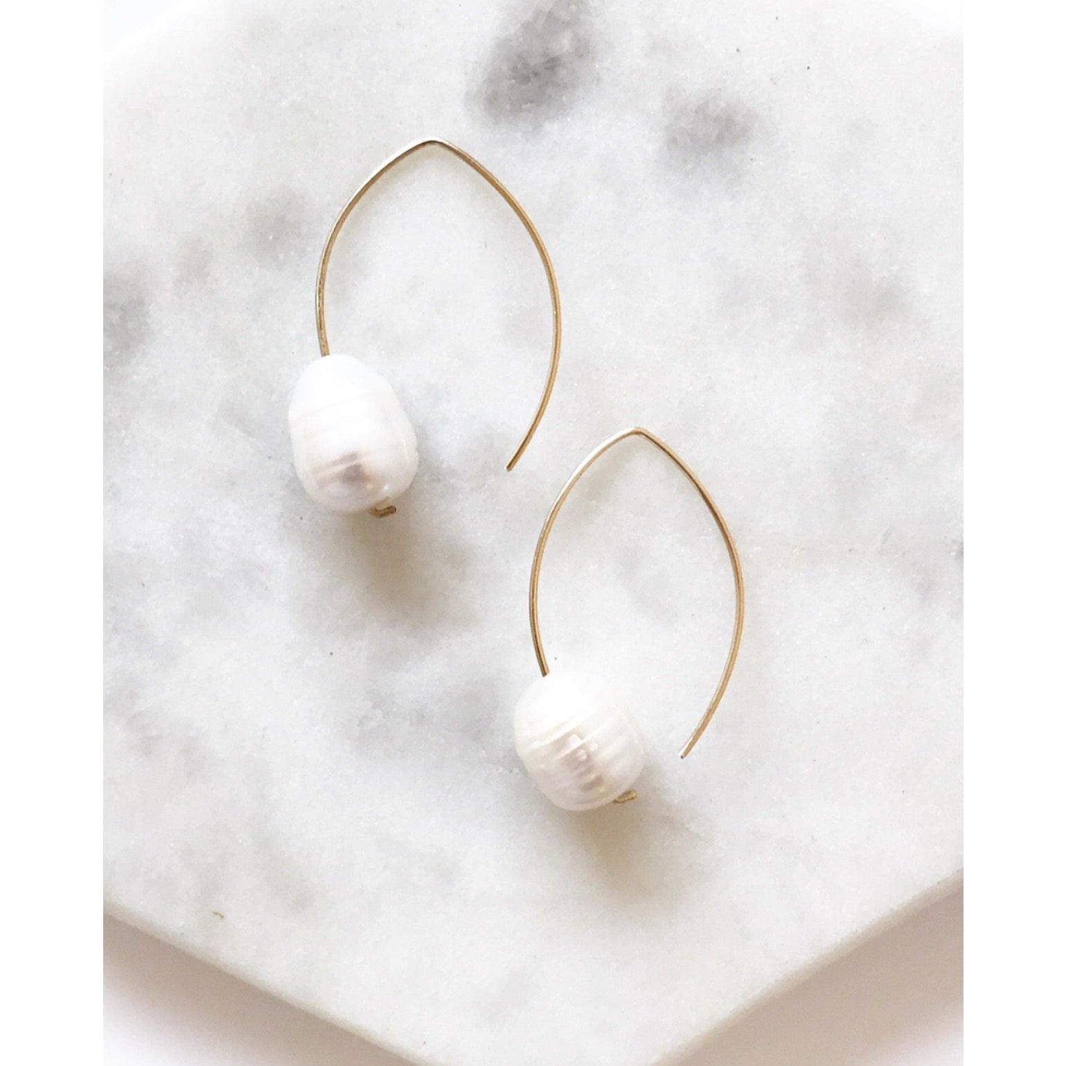Pearl Drop Threader Earrings
