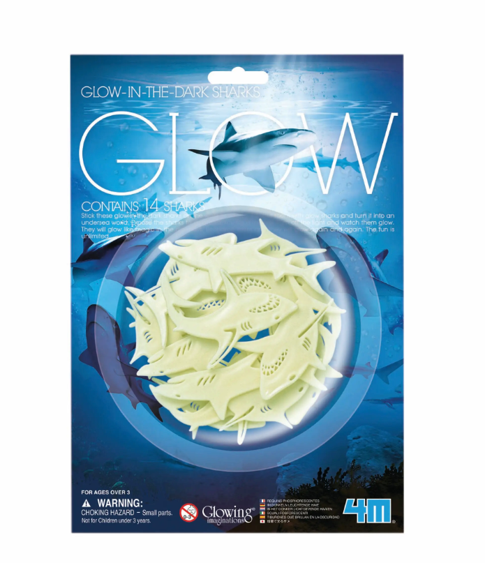 Glow in The Dark Sharks Stick-On Decor - Stay Forever