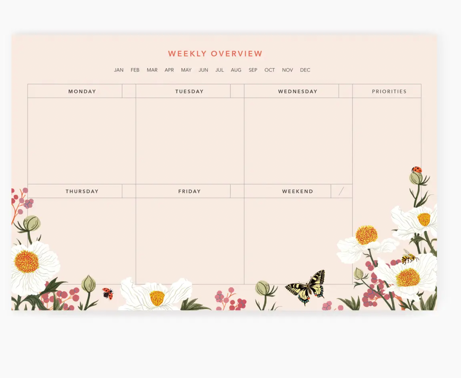 Oana Befort | Poppy Field Weekly Overview Notepad