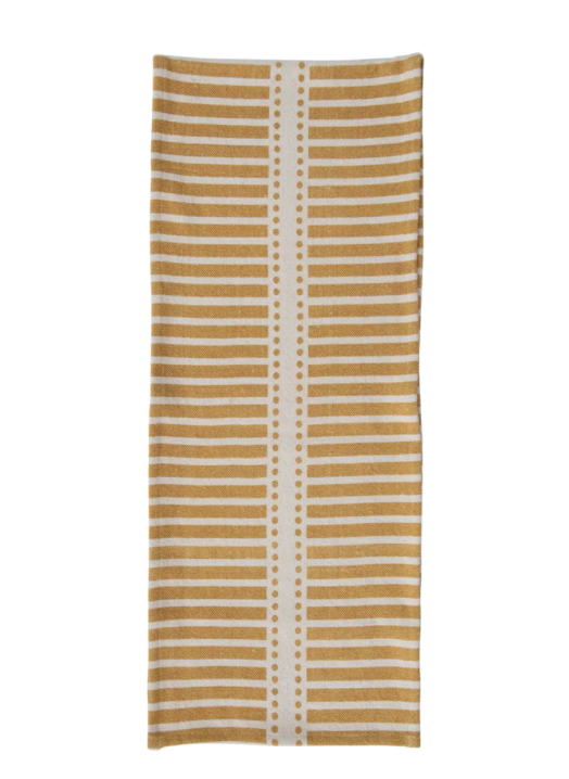 Cotton Table Runner - Dots + Stripes