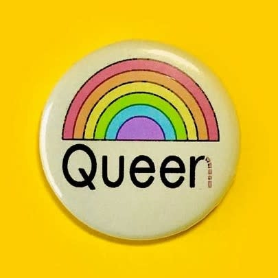 The Peach Fuzz | Queer Queen Button