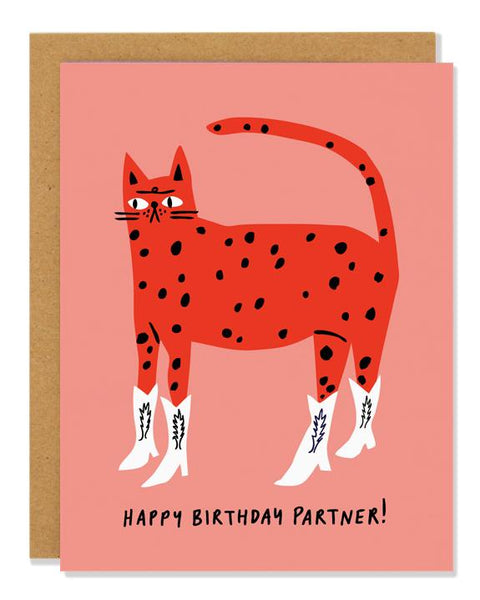 Cowboy Kitty Birthday Card