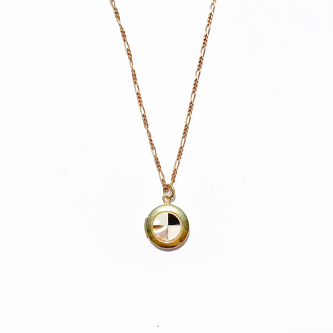 Michelle Starbuck Designs | Checkered Shell Locket Necklace 17"