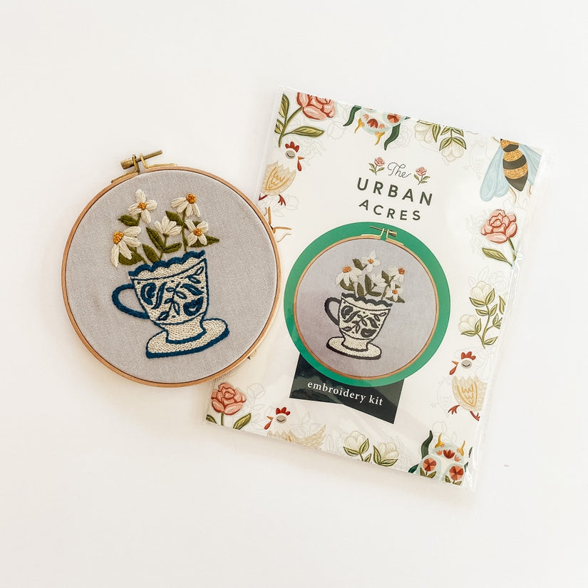 Flowers in a Teacup Embroidery Kit
