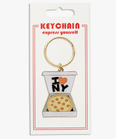 New York Pizza Box Keychain