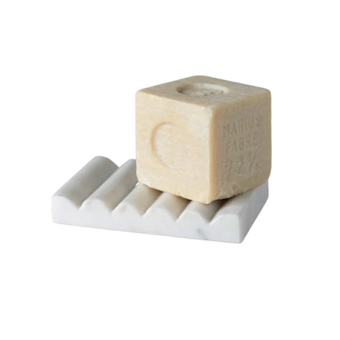 White Carved Marble Soap Dish