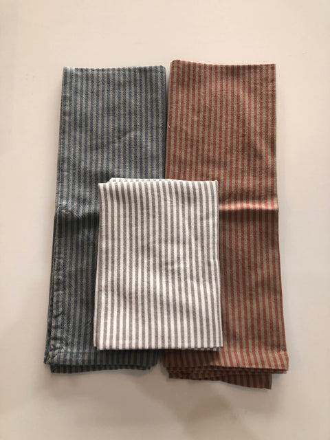 Woven Cotton Striped Tea Towels (set of 3)