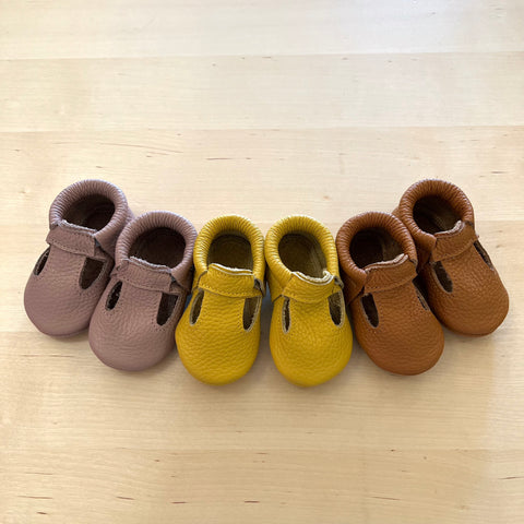 T-Strap Leather Loafers