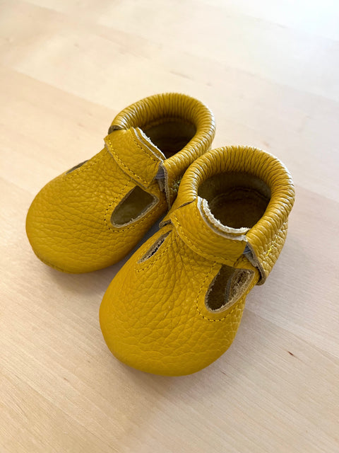 T-Strap Leather Loafers