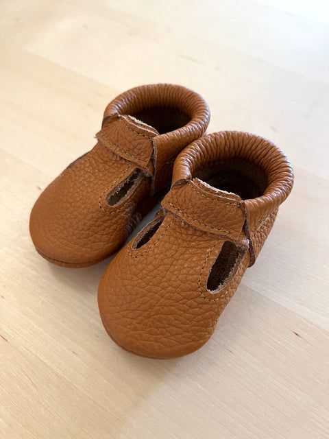 T-Strap Leather Loafers