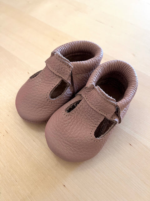 T-Strap Leather Loafers