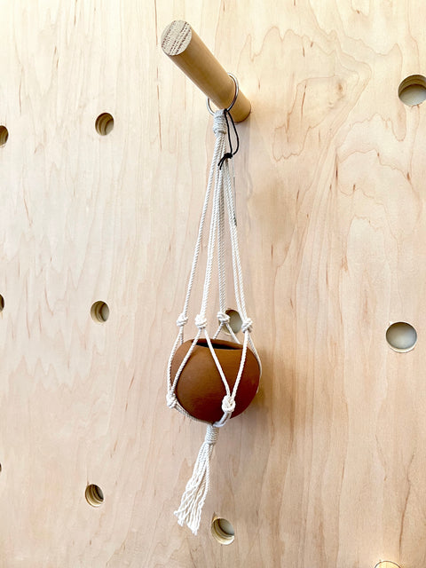 Mini Round Planter with Macrame Hanger