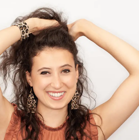 Beaded Leopard Earrings