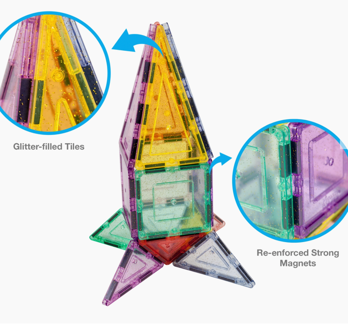 48 Piece Glitter Themed Tile Set