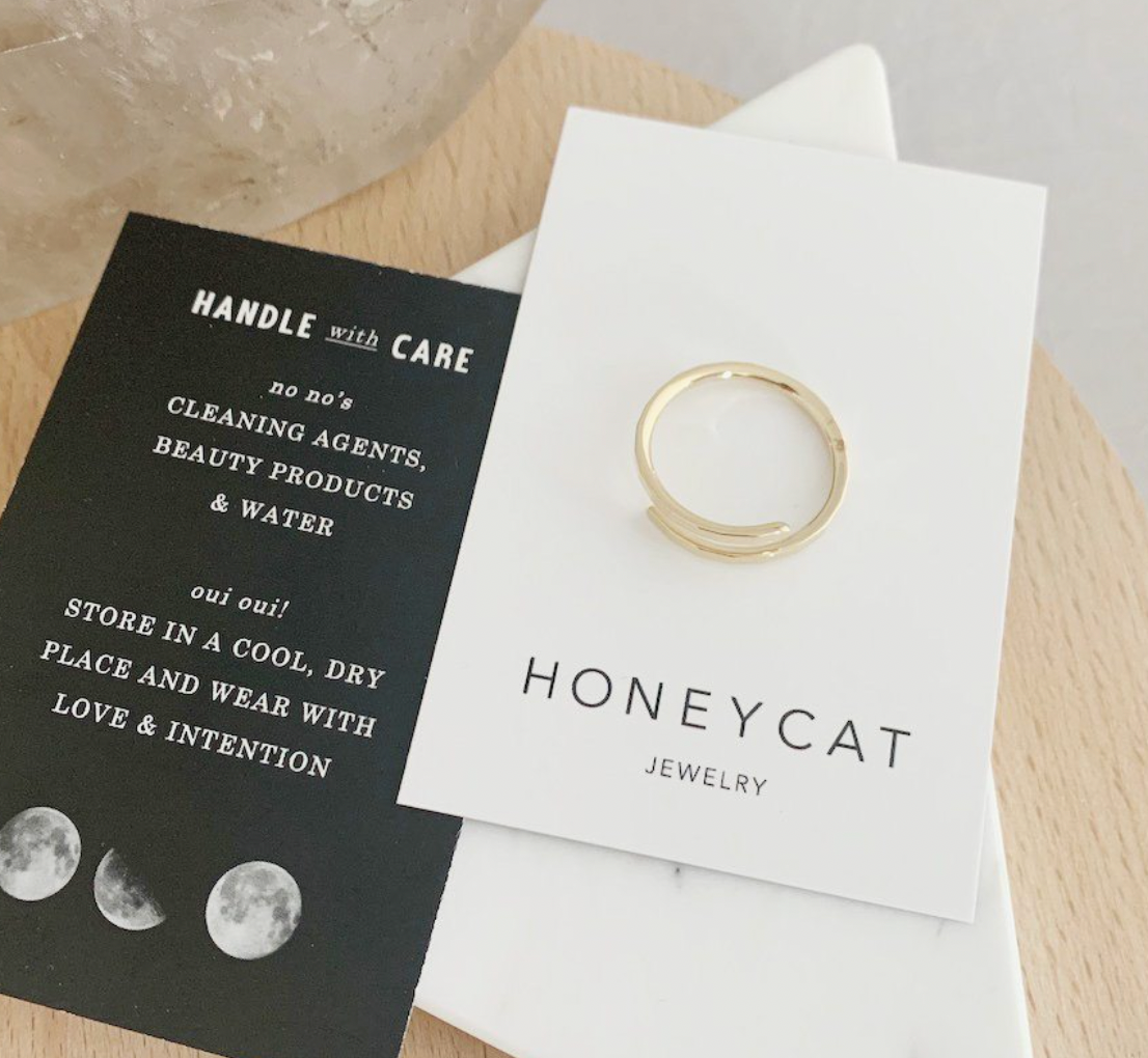 Gold Hammered Marigold Wrap Around Ring