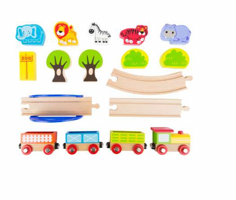 Small Foot Wooden Toy Train - My Zoo