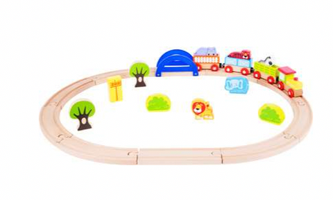 Small Foot Wooden Toy Train - My Zoo