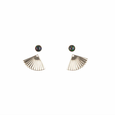 Michelle Starbuck Designs | Black Opal Mini Pleat Jacket Earrings