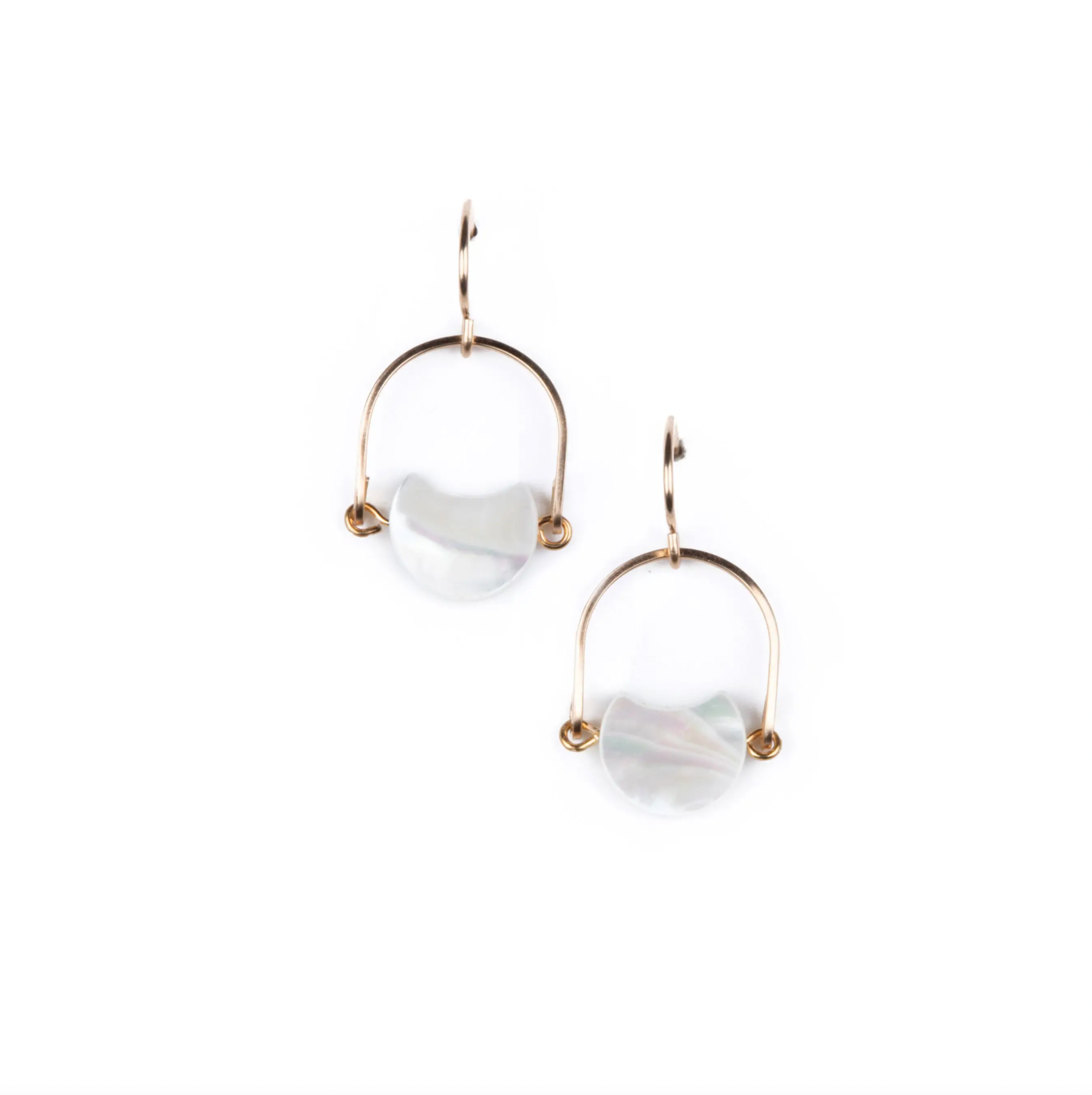 Michelle Starbuck Designs | Mini Eclipse Earrings in Mother of Pearl
