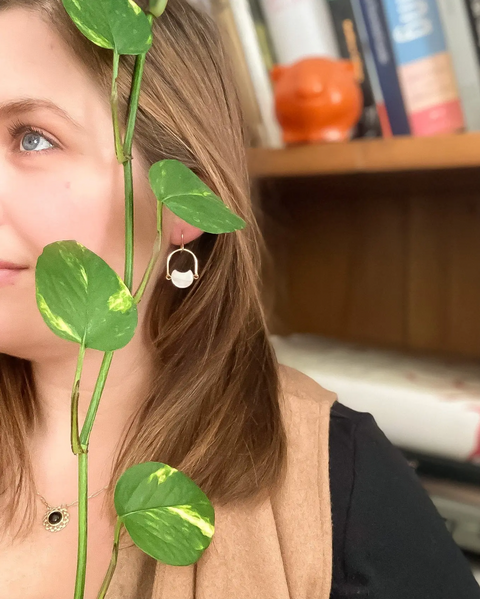 Michelle Starbuck Designs | Mini Eclipse Earrings in Mother of Pearl