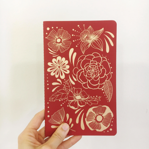 Flower Power Notebook (Red)