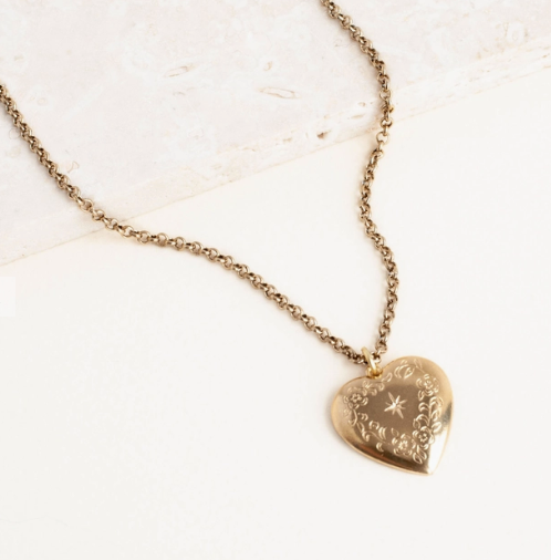 Michelle Starbuck Designs | Floral Heart Charm Necklace