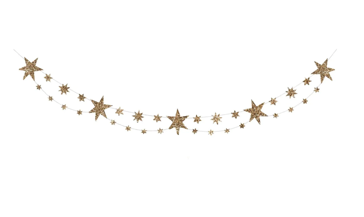 Eco Glitter Stars Garland