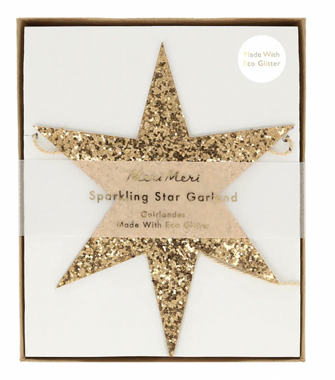 Eco Glitter Stars Garland