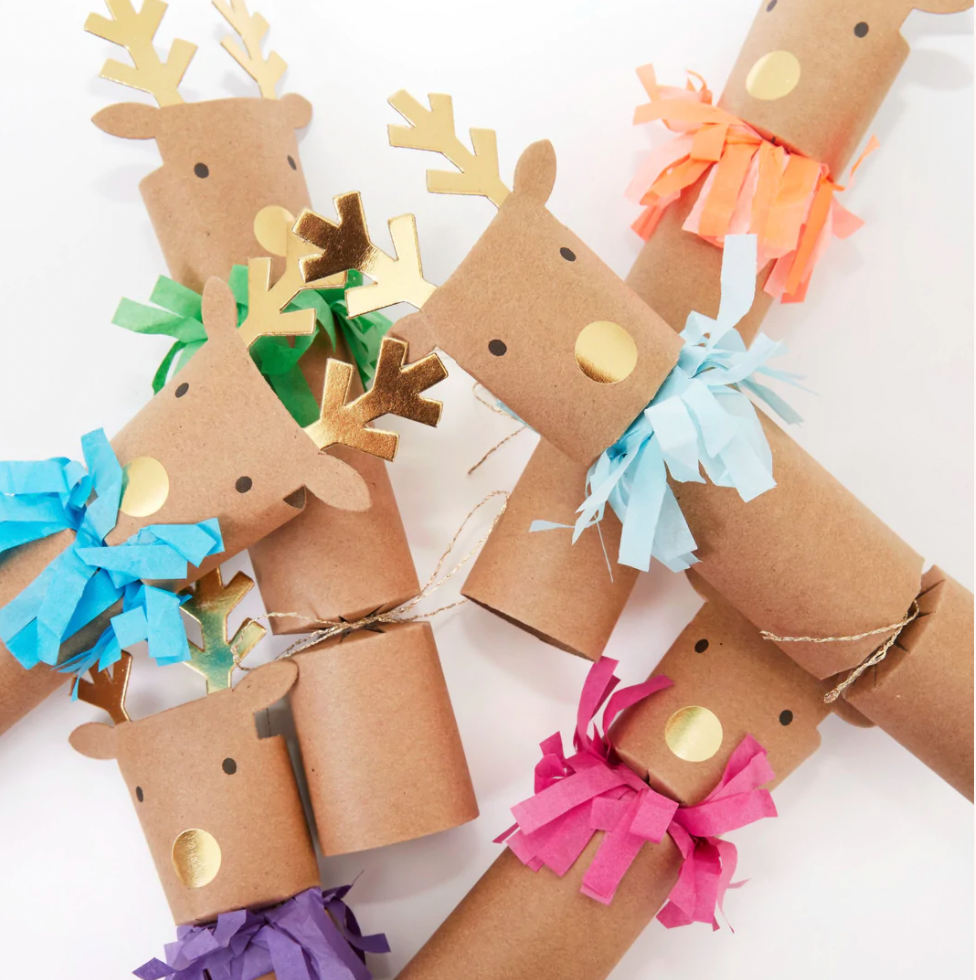 Reindeer Fringe Small Crackers (Set of 6)