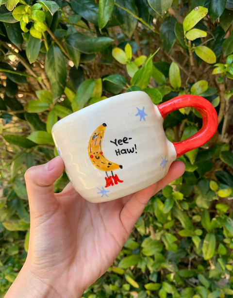 Fruits in Boots: Yee-haw Banana Hand-Made Mug