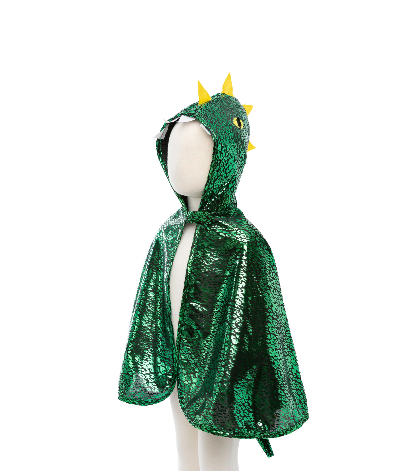 Toddler Dragon Cape Green Metallic, Size 2-3T