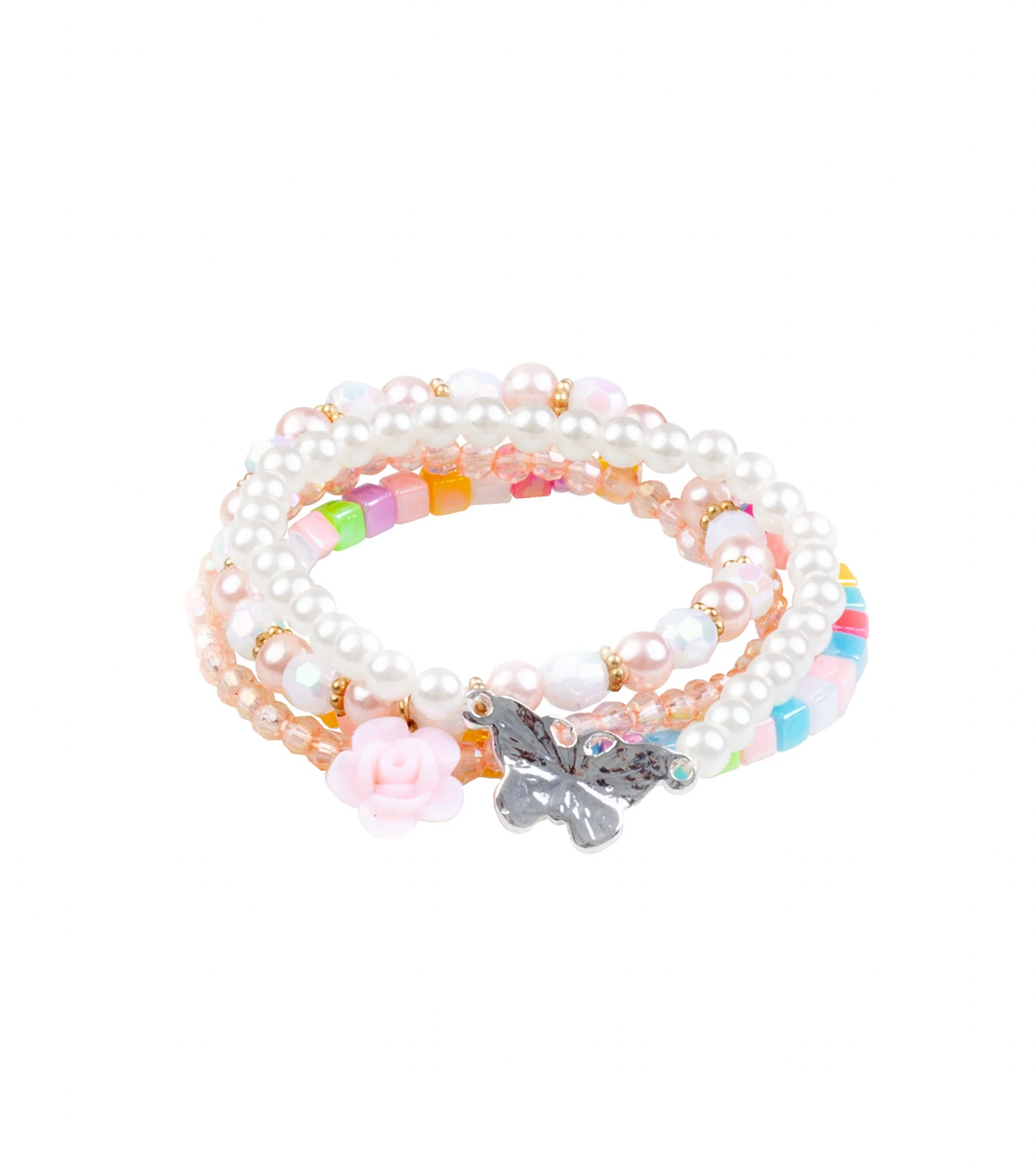Pearly Butterfly Bracelet Set