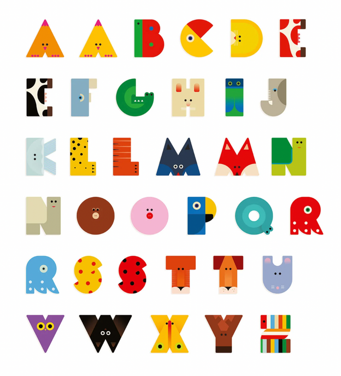 Wooden Graphic Animal Letters - Stay Forever