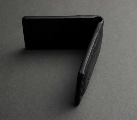 Black Leather Magnetic Money Clip