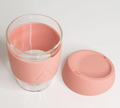 Uberstar | Reusable Glass Travel Coffee Cup - 12oz Blush Pink