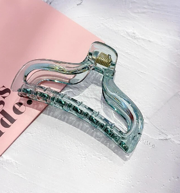 Transparent Claw Clip- Aqua