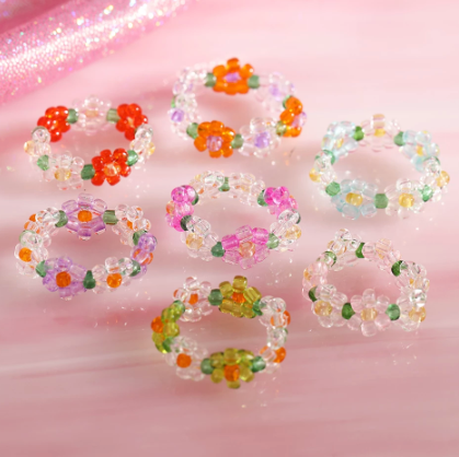 Floral Beaded Rings