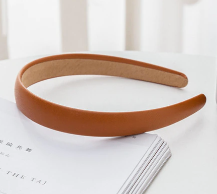 Pleather Headband - Beige