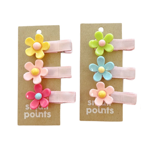 Pastel Floral Baby Hair Clips (set of 3)
