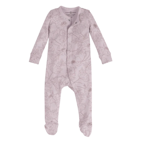 Skylar Footed Sleeper Lavender Poppy Floral