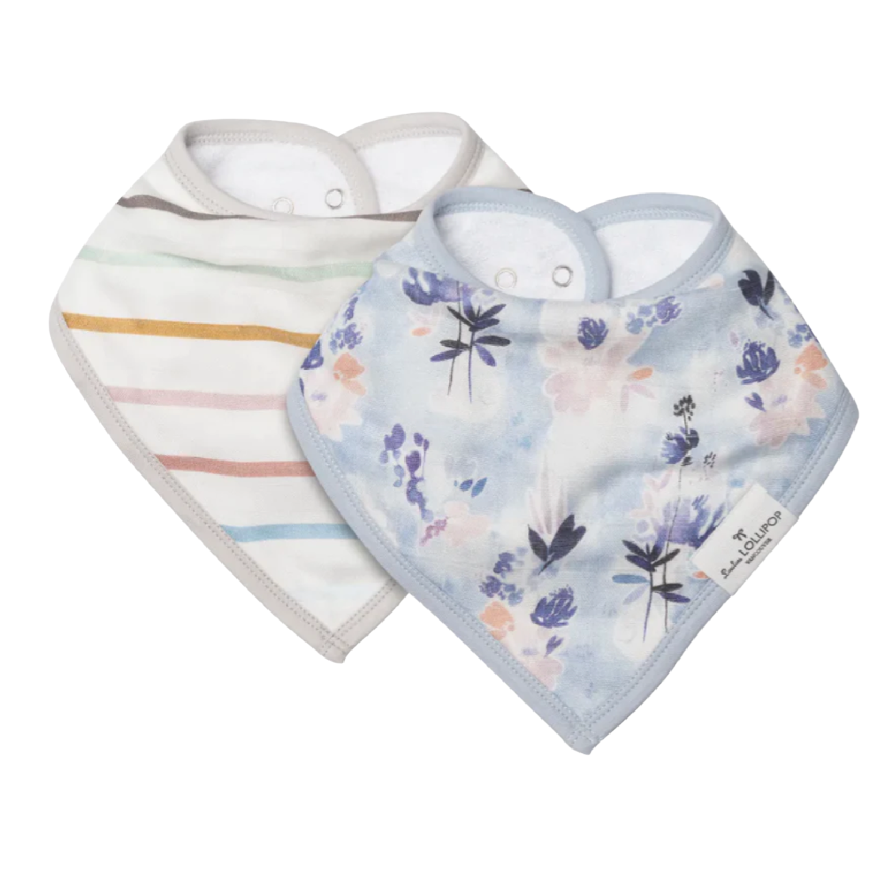 Bandana Bib Set - Ink Floral
