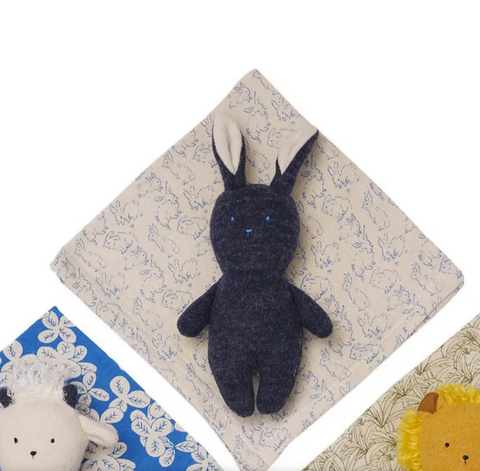 Bunny Rattle + Burp Cloth