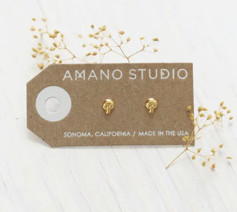 Tiny Mushroom Stud Earring