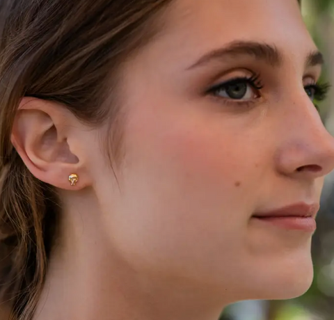 Tiny Mushroom Stud Earring