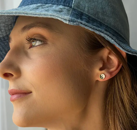 Yin Yang Stud Earrings