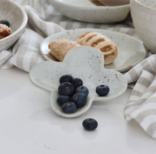 Stoneware Clover Shaped Dish