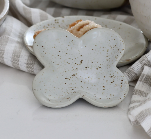 Stoneware Clover Shaped Dish