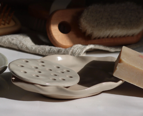 Stoneware Soap Dish w/ Removable Tray